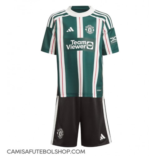 Camisa de time de futebol Manchester United Replicas 2º Equipamento Infantil 2023-24 Manga Curta (+ Calças curtas)